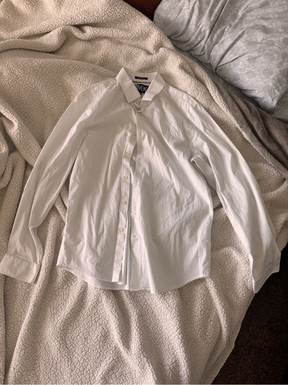 Express Men's White Button-Down Dress Shirt